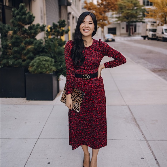 Black and Red Floral Dress NWT - Picture 2 of 7